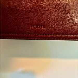 Fossil Deep Brown Leather Shoulder Bag